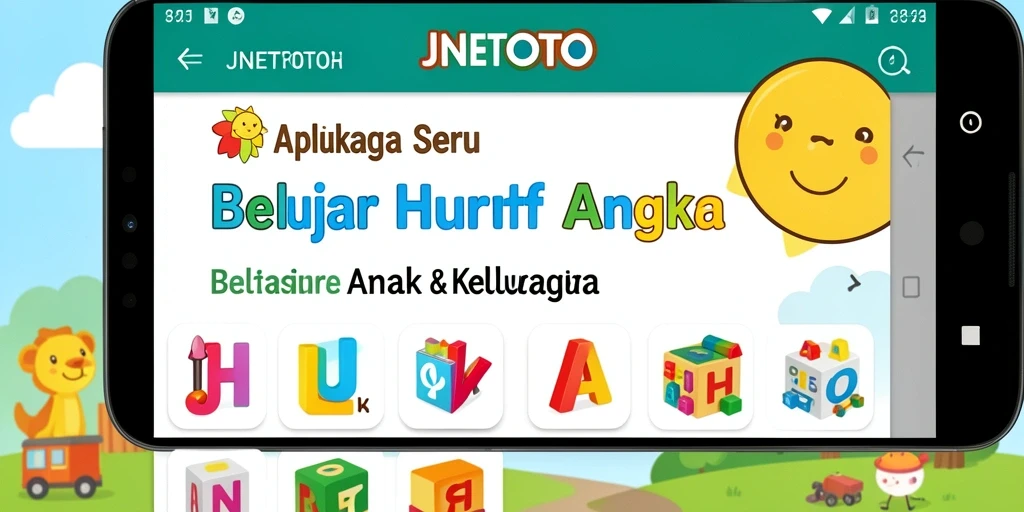 Antarmuka seru JNETOTO untuk belajar huruf dan angka.