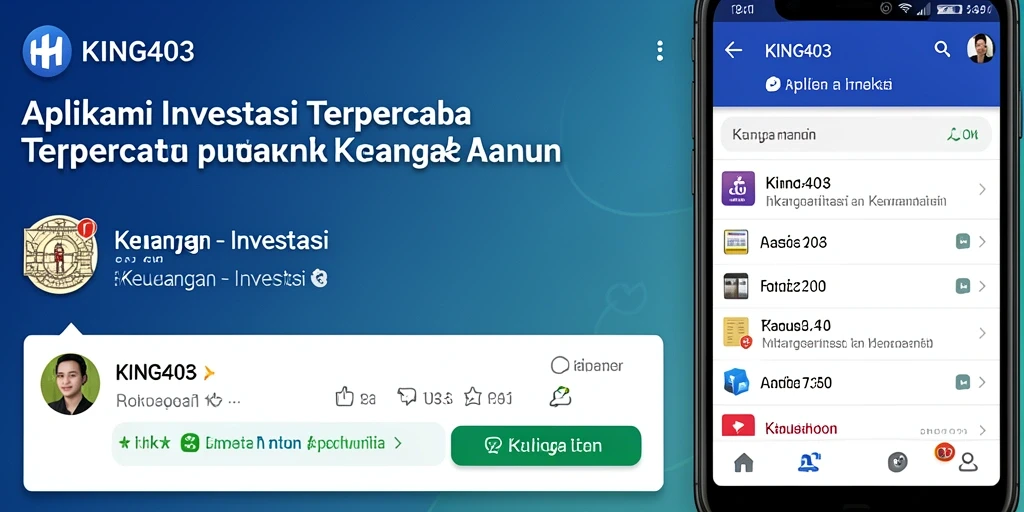 Tampilan antarmuka utama KING403 dengan fitur Investasi.