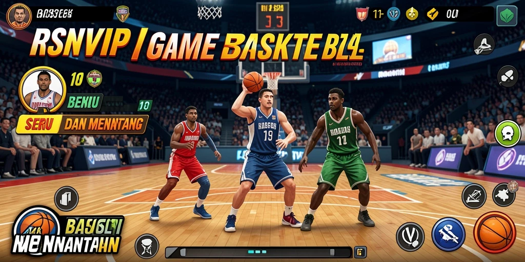 Tampilan antarmuka game basket yang menarik dan intuitif.